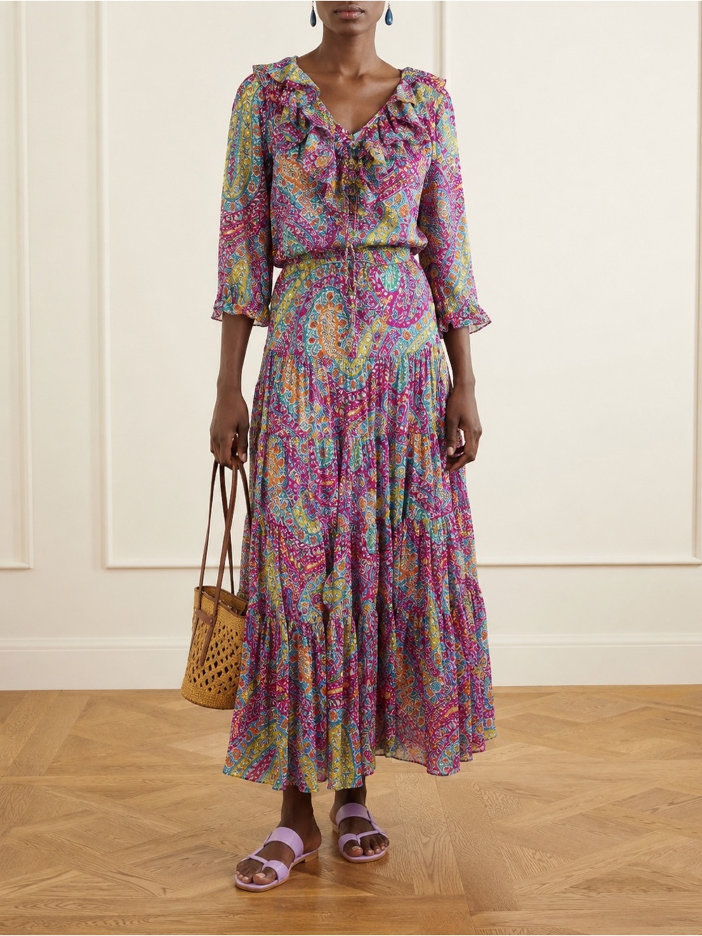 Lauren Ralph Lauren Floral 2-Piece Skirt Set Cotton Paisley